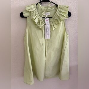 Psophia Vazquez De Castro Taffeta Top with Detachable Ruffle Collar Size S